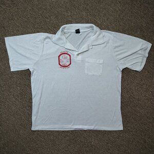Vintage CELESTINE INDIANA Shirt Men's 2XL White Pocket Polo 1993 Anniversary